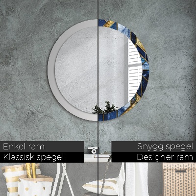 Round decorative wall mirror Modern marble