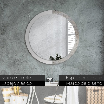 Round mirror print Gray concrete