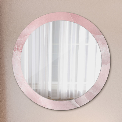 Round decorative wall mirror Pink stone