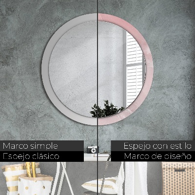Round decorative wall mirror Pink stone