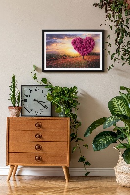 Moss framed wall art Tree in a heart shape