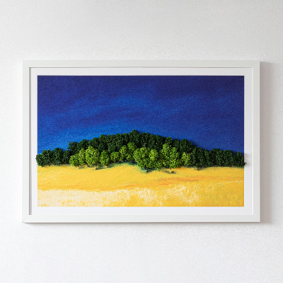 Wall moss art Blue and yellow seascape