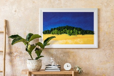 Wall moss art Blue and yellow seascape