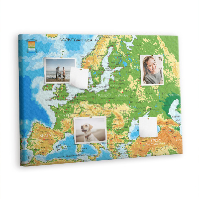 Cork display board World map countries