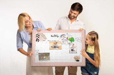 Cork notice board Planner with flowers