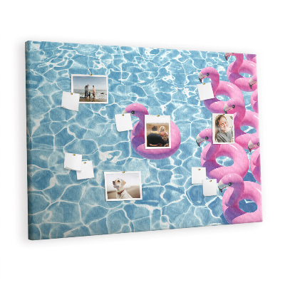Memo cork board Water flamingos