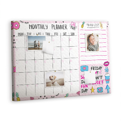 Pin board Girl monthly planner