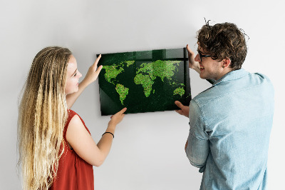 Magnetic photo board Grassy map of the world