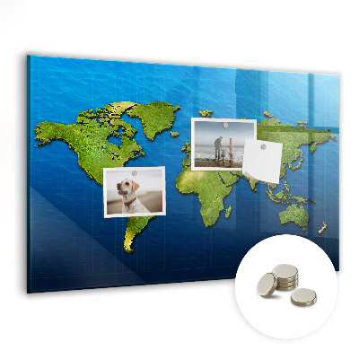 Magnetic photo board World map
