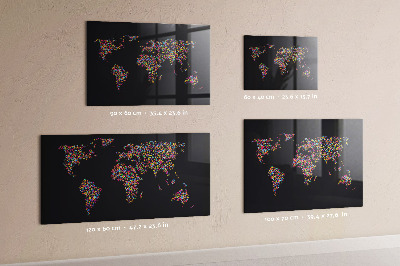 Magnetic photo board Map of the world from dots