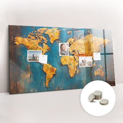 Magnetic photo board Decorative map of the world