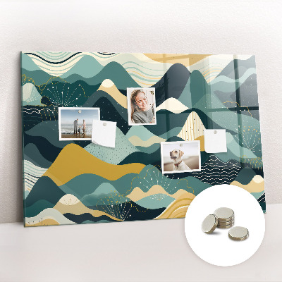 Magnetic notice board Illustrative mountains