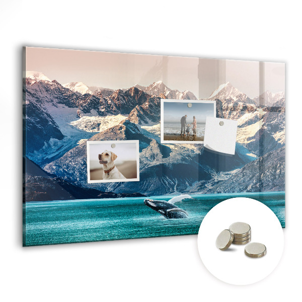 Magnetic board for kids Whale and mountains