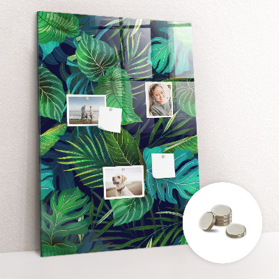 Magnetic board for wall Exotic large leaves