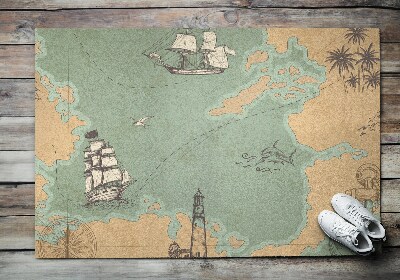 Door mat Old map