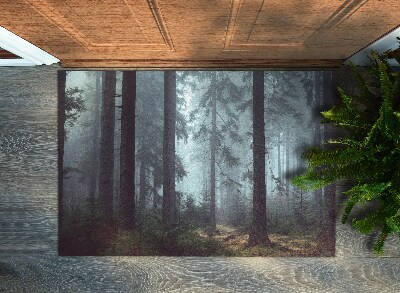 Door mat Fog forest