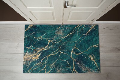 Washable door mat indoor Green marble