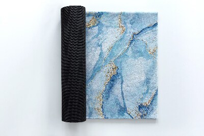 Washable door mat indoor Blue marble