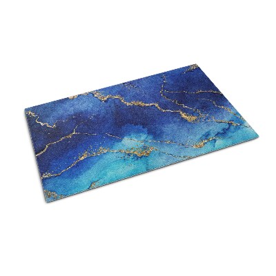 Washable door mat Blue marble