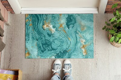 Door mat indoor Turquoise marble