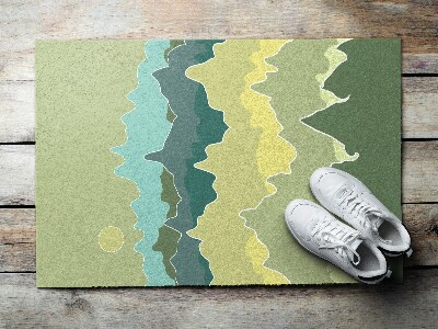 Washable door mat indoor Mountains abstraction