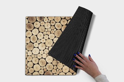 Door mat indoor Wooden logs