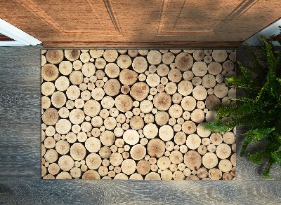 Door mat indoor Wooden logs