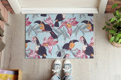 Door mat indoor Birds flowers