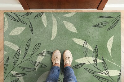 Door mat indoor Watercolor leaves
