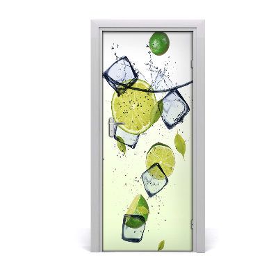 Self-adhesive door sticker Limes and ice