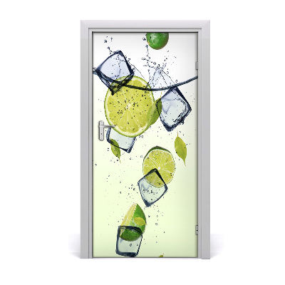 Self-adhesive door sticker Limes and ice