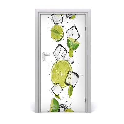 Self-adhesive door sticker Lime and ice