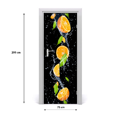 Self-adhesive door sticker Oranges