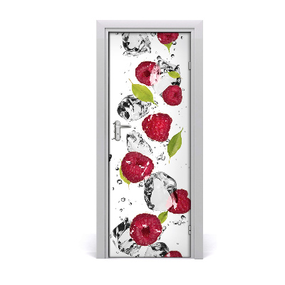 Self-adhesive door sticker Raspberry and water