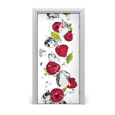 Self-adhesive door sticker Raspberry and water