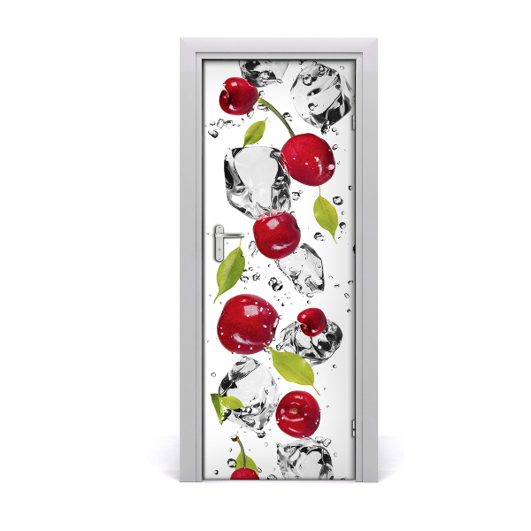 Self-adhesive door sticker Cherries and water