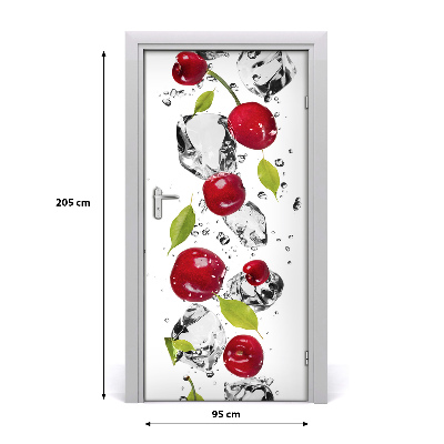 Self-adhesive door sticker Cherries and water