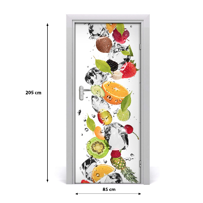 Self-adhesive door sticker Fruit and water