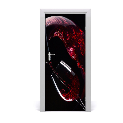 Self-adhesive door sticker Red wine