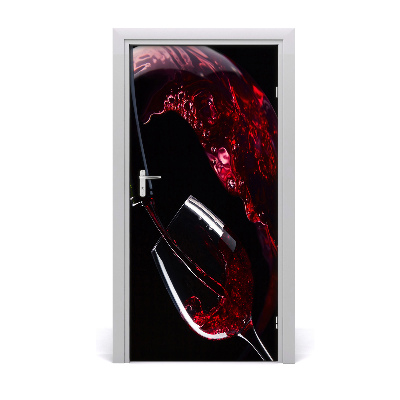 Self-adhesive door sticker Red wine