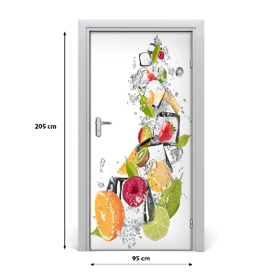 Self-adhesive door sticker Fruit and ice