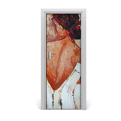Self-adhesive door sticker Wall woman
