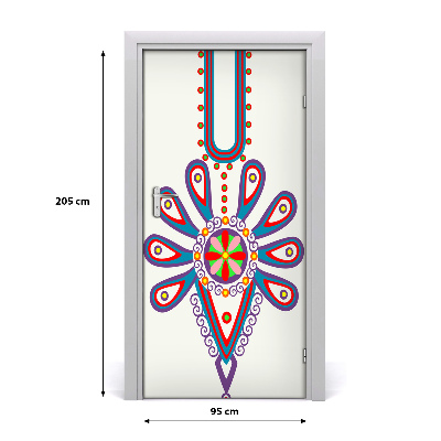 Self-adhesive door sticker Polish folk pattern