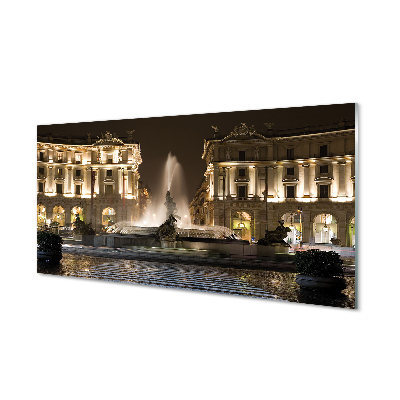 Acrylic print Rome fountain square night