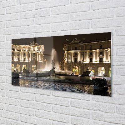 Acrylic print Rome fountain square night