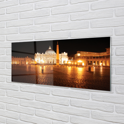 Acrylic print Rome basilica square night