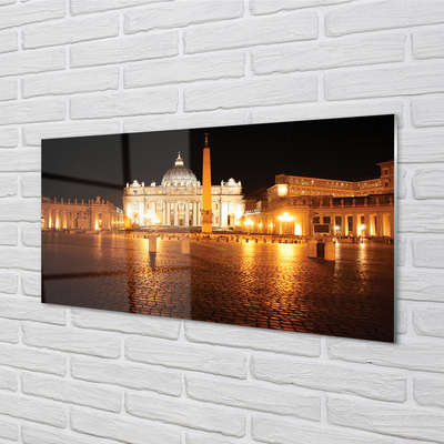 Acrylic print Rome basilica square night