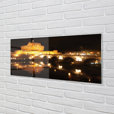 Acrylic print Rome bridge river night