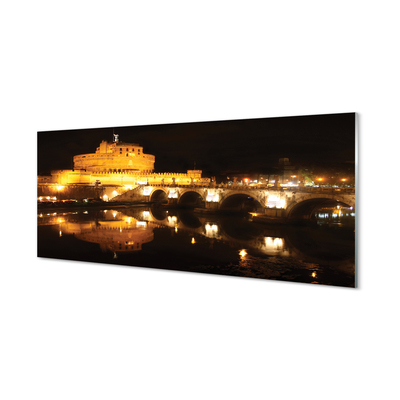 Acrylic print Rome bridge river night