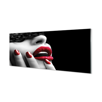Acrylic print Nails woman's lips